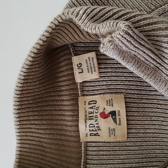 Red Head Brand Co Tan Brown Zip Up Sleeveless Sweater Mens Large - Picture 5 of 6